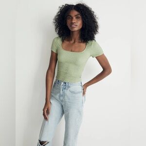 NWOT Madewell Popcorn top in Gatehouse Green - S